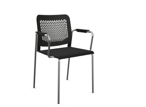 Krzesło konferencyjne z podłokietnikami  Calado 4L ARM chrom Nowy Styl