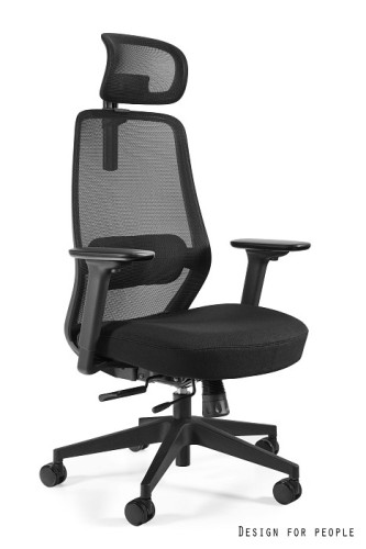 Krzesło biurowe Sonic z zagłówkiem, czarny