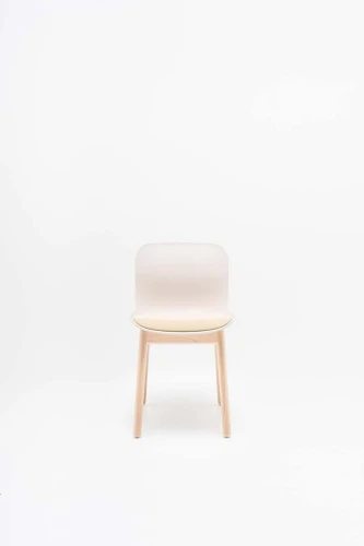 Krzesło Baltic 2 Remix z nakładką tapicerowaną, podstawa drewniana