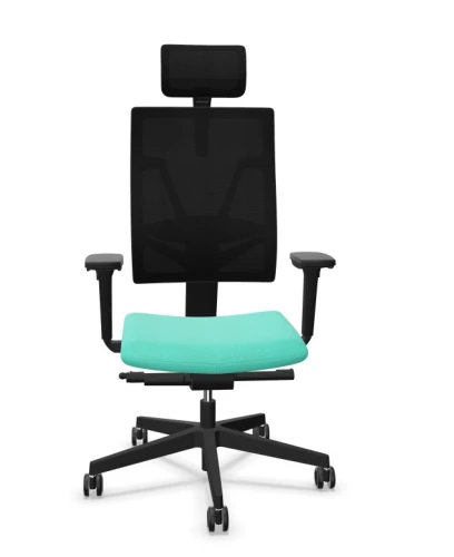 4ME Mesh black z zagłówkiem krzesło Nowy Styl