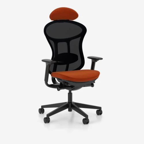 Krzesło obrotowe Prox Mesh Black z zagłówkiem-  Nowy Styl 